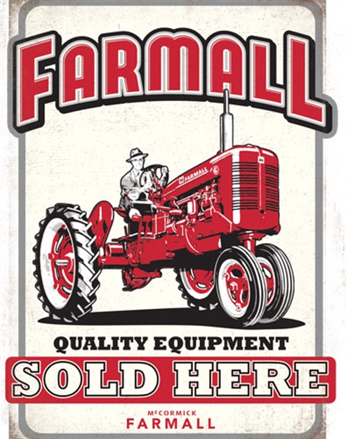 Picture of Farmall  Road Brands Die Cut Tin Sign  Quality Sold Here