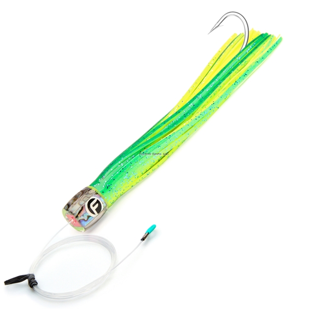 Picture of Fathom Half-Pint Same Ole Roll Extra Small 6" Natural Paua Green. Pre-Rigged 8' 100# Mono 7/0 Stainless Hook