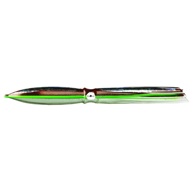 Picture of Fathom Offshore Bulb Squid Trolling Skirt, 11", Brown & Clear With Foil With Green Veins