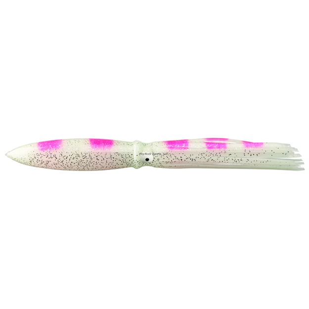 Picture of Fathom Offshore Bulb Squid Trolling Skirt, 13", Glow With Pink Bars