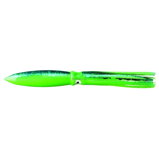 Picture of Fathom Offshore Bulb Squid Trolling Skirt, 9", Fluorescent Green With Foil