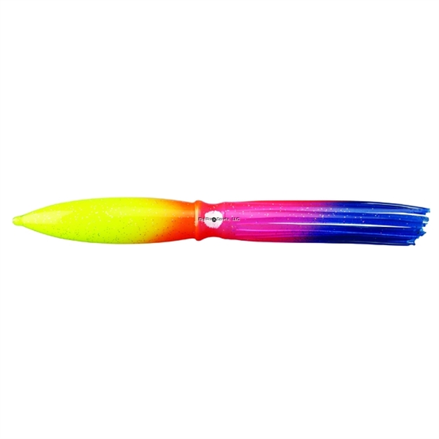 Picture of Fathom Offshore Bulb Squid Trolling Skirt, 9", Rainbow Yellow With Pink/Blue Fade