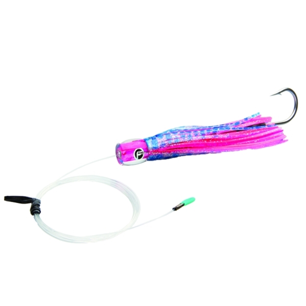 Picture of Fathom Offshore Double O' Small Pre-Rigged Trolling Lure, 8", 2.4 Oz, 7/0 Single Hook, Angel Wing Hot Pink Shell