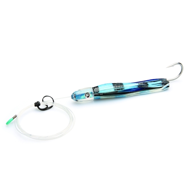 Picture of Fathom Offshore Double O' Small Pre-Rigged Trolling Lure, 8", 2.4 Oz, 7/0 Single Hook, Angel Wing Ice Blue Shell
