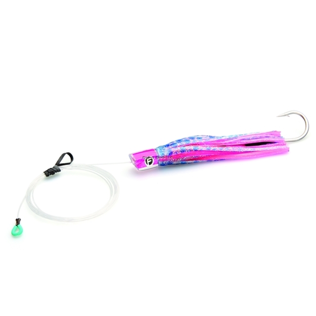 Picture of Fathom Offshore EL Nino Loco Small Pre-Rigged Trolling Lure, 7 3/4", 2.1 Oz, 7/0 Single Hook, Angel Wing Hot Pink Shell