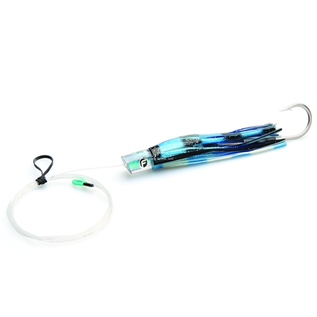 Picture of Fathom Offshore EL Nino Loco Small Pre-Rigged Trolling Lure, 7 3/4", 2.1 Oz, 7/0 Single Hook, Angel Wing Ice Blue Shell