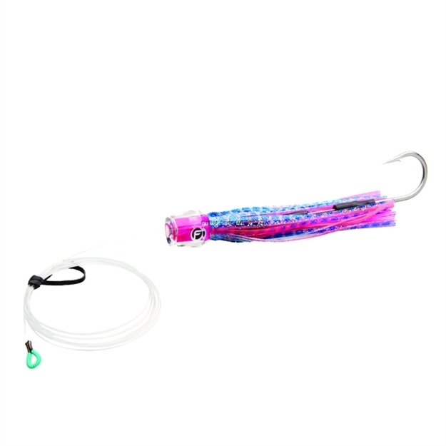 Picture of Fathom Offshore MO Head Chugger Small Pre-Rigged Trolling Lure, 7 3/4", 7/0 Hook, Angel Wing Hot Pink Shell