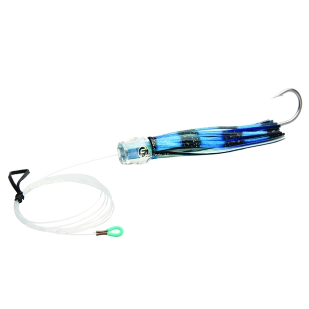 Picture of Fathom Offshore MO Head Chugger Small Pre-Rigged Trolling Lure, 7 3/4", 7/0 Hook, Angel Wing Ice Blue Shell