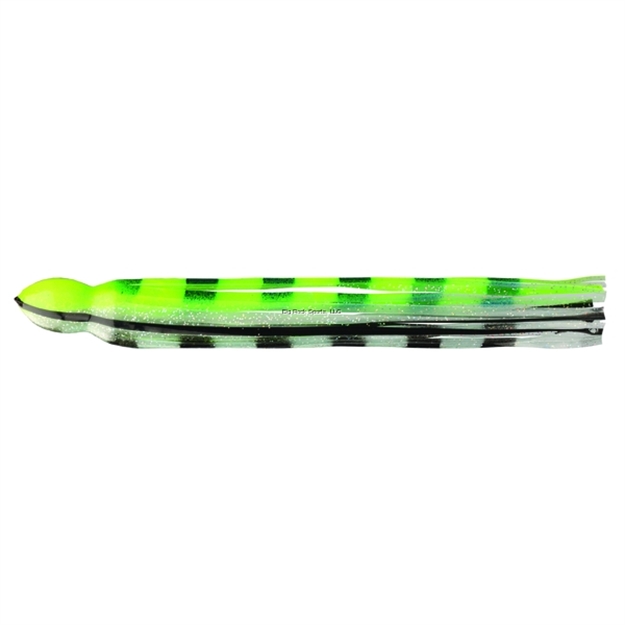 Picture of Fathom Offshore Octopus Trolling Skirt, 1 1/2" X 14", Chartreuse & Clear With Black Bars & Vein