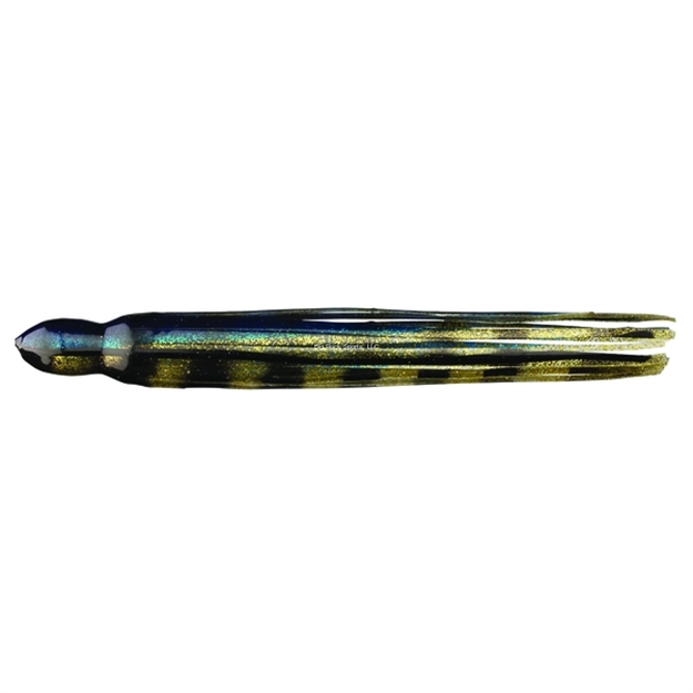 Picture of Fathom Offshore Octopus Trolling Skirt, 1" X 9", Gold With Teal Back & Black Bars