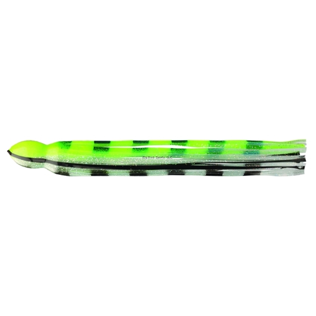 Picture of Fathom Offshore Octopus Trolling Skirt, 5/8" X 8", Chartreuse & Clear With Black Bars & Vein