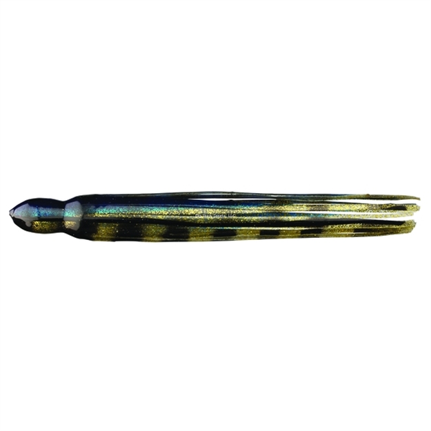 Picture of Fathom Offshore Octopus Trolling Skirt, 5/8" X 8", Gold With Teal Back & Black Bars