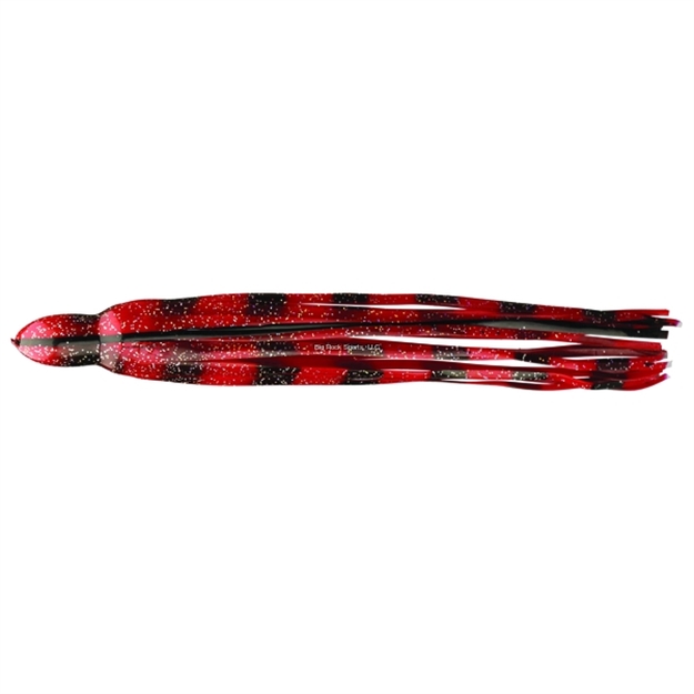Picture of Fathom Offshore Octopus Trolling Skirt, 5/8" X 8", Red With Holo Fleck Black Bars & Vein