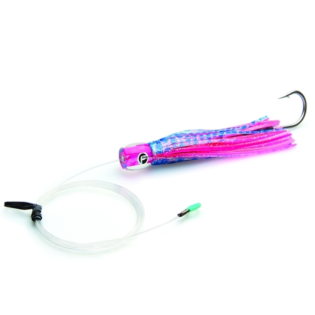 Picture of Fathom Offshore Same Ole' Roll Small Pre-Rigged Trolling Lure, 7 3/4", 2.1 Oz, 7/0 SS Hook, 8 FT 150Lb Mono, Angel Wing Hot Pink Shell