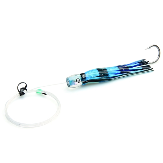 Picture of Fathom Offshore Same Ole' Roll Small Pre-Rigged Trolling Lure, 7 3/4", 2.1 Oz, 7/0 SS Hook, 8 FT 150Lb Mono, Angel Wing Ice Blue Shell