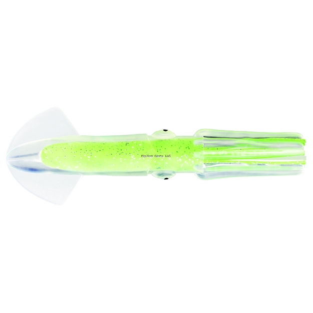 Picture of Fathom Offshore Solid Rubber Squid, 9", Glow With Green Back & Silver Fleck