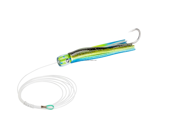 Picture of Fathom Same Ole Roll Small 7" Liquid Dolphin Shell, Oc22-26 Outer, Oc22-25 Inner. Pre-Rigged 8' 150# Mono 7/0 Stainless Hookset