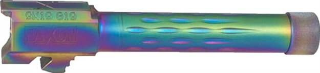 Picture of Faxon Firearms Fits Glock 19 Barrel 9Mm Flame Flute Threaded Chameleon GB910N19LGQ-T-NCR 816341023581