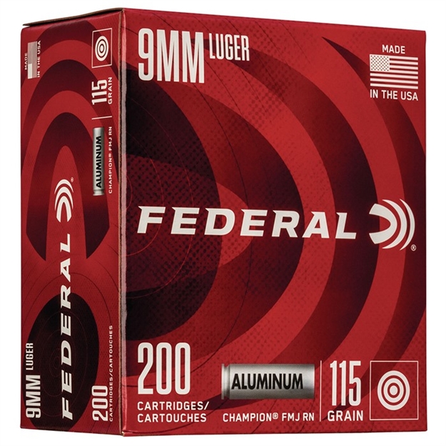 Picture of Federal Ammo 9Mm 115Gr Fmj Champion Aluminum 200/Box