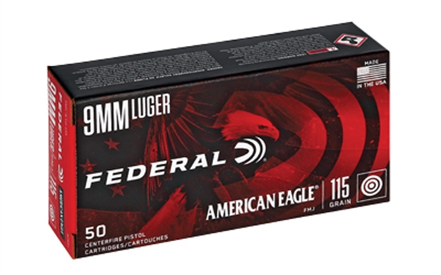Picture of  Federal Ae9dp American Eagle Handgun 9Mmluger 115Gr Full Metal Jacket 50 Per Box/20 Case