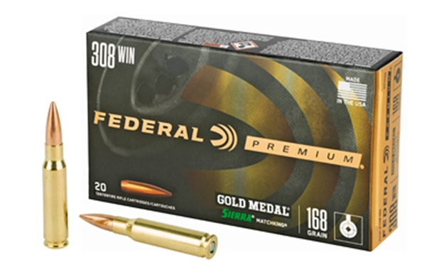 Picture of Federal Gm308m Premium Gold Medal 308Win 168Gr Sierra Matchking Bthp 20 Per Box/10 Case 029465089337 -