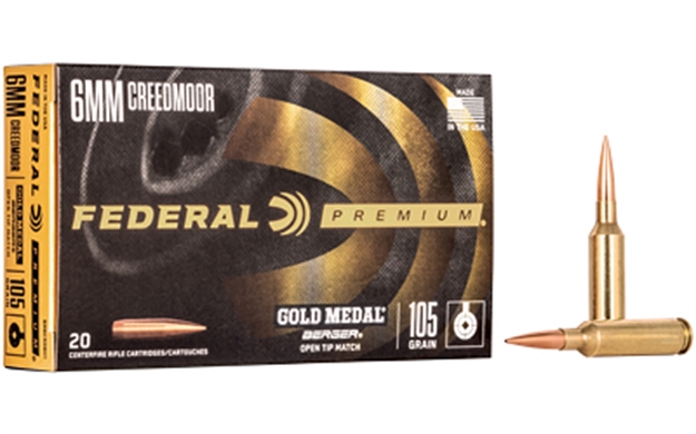 Picture of Federal Gold Medal Rifle Ammo 6Mm Creedmoor 105 Grain Berger Hybrid Boat Tail Hollow Point 20 Rnd Per Box GM6CRDGH1