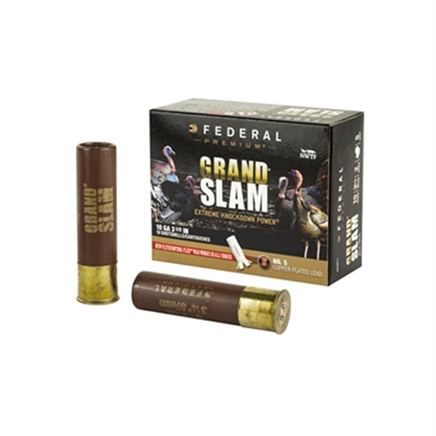 Picture of Federal Grandslam Turkey Shotshell W/ Flight Control Flex Wad 10Ga 3 1/2" 2Oz 5 10 Rnd Per Box PFCX101F 5 604544628265