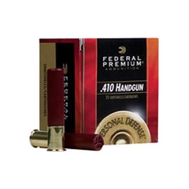 Picture of Federal Premium Handgun Shotshell, 410 GA 2-1/2", 7/16Oz #4 Personal Defense Pellets, Box OF 20 PD412JGE 4 029465027124