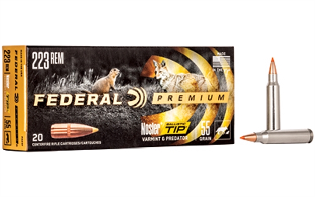 Picture of Federal Premium Vital-Shok Rifle Ammo 223 Rem, Nbt, 55 Grains, 3240 Fps, 20, Boxed P223F