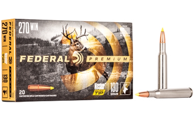 Picture of Federal Premium Vital-Shok Rifle Ammo 270 Win, Nbt, 130 Grains, 3060 Fps, 20, Boxed 029465090326 -