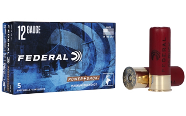 Picture of Federal F13000 Power-Shok Magnum 12Gauge 2.75" 12Pellets 1 7/16Oz 00Buckshot 5 Per Box/50 Case F130 00 029465009687
