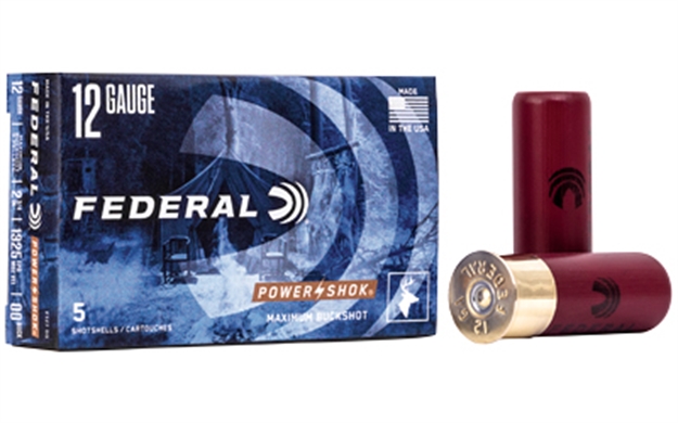 Picture of Federal F12700 Power-Shok Magnum 12Gauge 2.75" 9Pellets 1 3/16Oz 00Buckshot 5 Per Box/50 Case F127 00 029465009731