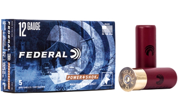 Picture of Federal F1274b Power-Shok Magnum 12Gauge 2.75" 27Pellets 1 1/4Oz 4Buckshot 5 Per Box/50 Case F127 4B 029465009762