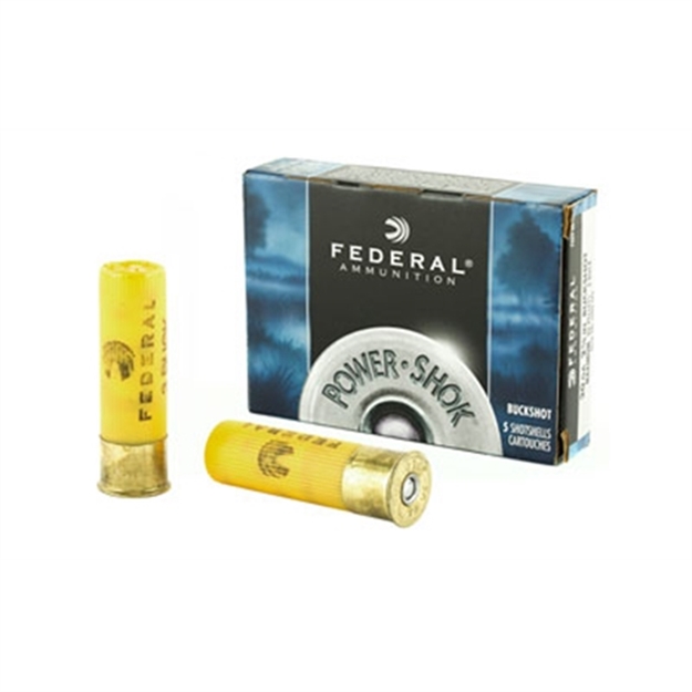 Picture of Federal Power-Shok Shotgun Ammo 20 Ga, 2-3/4 In, 3B, 20 Pellets, 1200 Fps, 5 Rounds, Boxed F203 3B 029465009830