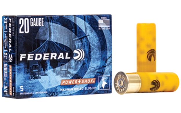 Picture of Federal F203rs Power-Shok  20Gauge 2.75" 3/4Oz Rifled Slugshot 5 Per Box/50 Case F203 RS 029465009953
