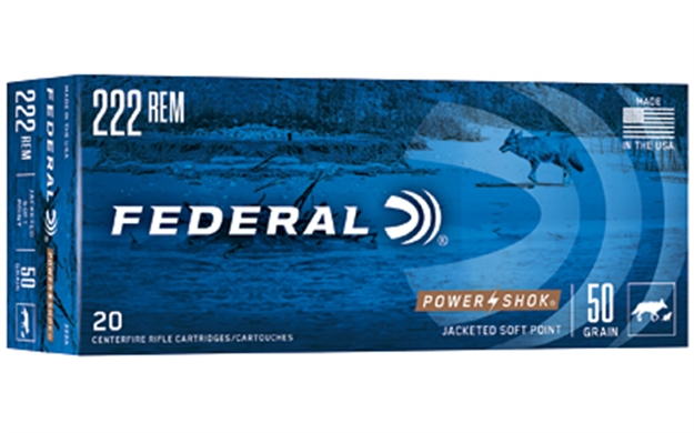 Picture of Federal 222A Power-Shok  222Rem 50Gr Jacketed Soft Point 20 Per Box/10 Case 029465084158 -