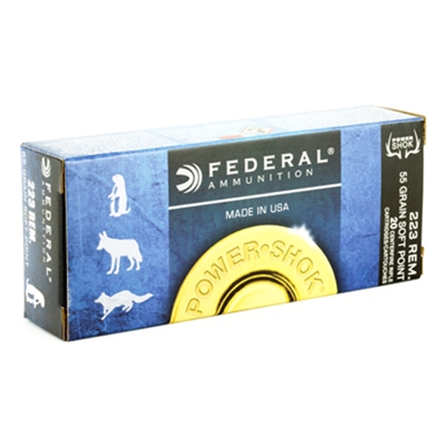 Picture of  Federal 223A Power-Shok  223Rem 55Gr Jacketed Soft Point 20 Per Box/10 Case