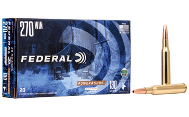 Picture of  Federal 270130Lfa Power-Shok Copper 270Win 130Gr Copper Hollow Point 20 Per Box/10 Case