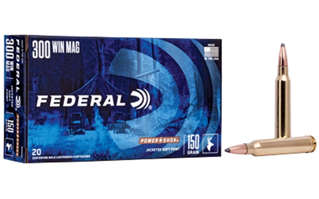Picture of Federal Power-Shok Rifle Ammo 300 Win Mag, Speer Hot-Cor Sp, 150 Grains, 3150 Fps, 20, Boxed 029465091446