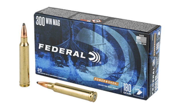 Picture of Federal Power-Shok Rifle Ammo 300 Win Mag, Speer Hot-Cor Sp, 180 Grains, 2960 Fps, 20, Boxed 029465091415 -