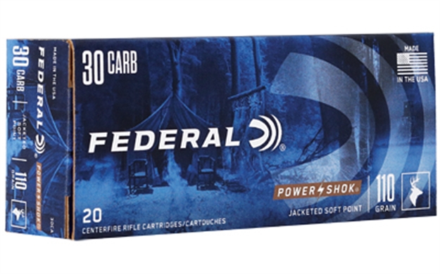 Picture of Federal Power-Shok Rifle Ammo 30 Carbine, SP Rn, 110 Grains, 1990 Fps, 20, Boxed 029465084523