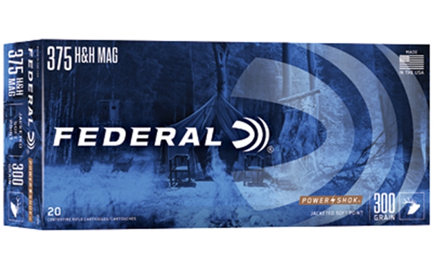 Picture of Federal Power-Shok Rifle Ammo 375 H&H Mag, Sp, 300 Grains, 2530 Fps, 20, Boxed 029465085728