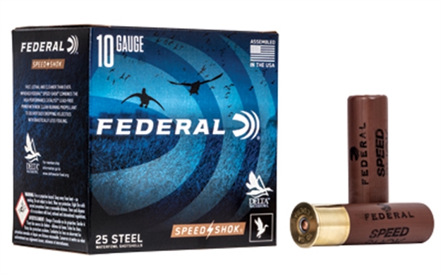 Picture of Federal Speed-Shok Waterfowl Shotshell 10 Ga, 3-1/2 In, No. Bb, 1-1/2Oz, 5.03 Dr, 1450 Fps, 25 Rnd Per Box WF107 BB