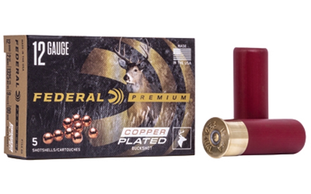 Picture of Federal Premium Vital-Shok Buckshot 12 Ga, 2-3/4 In, 00B, 9 Pellets, 1325 Fps, 5 Rounds, Boxed P154 00 029465001292