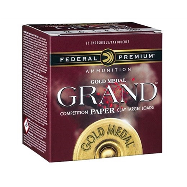 Picture of Federal Gold Medal Grand Paper Shotshell 12 GA 2 3/4" 2 3/4De 1Oz 8 25 Rnd Per Box GMT175 8 604544626018