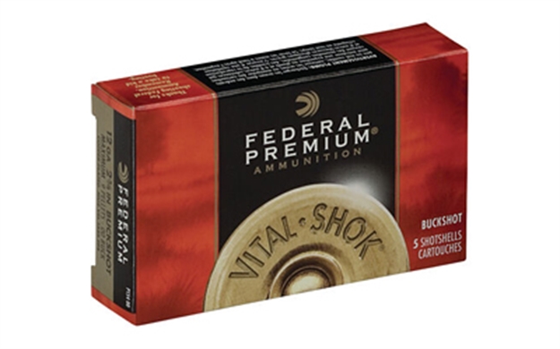 Picture of Federal Premium Vital-Shok Buckshot 12 Ga, 3 In, 00B, 15 Pellets, 1100 Fps, 5 Rounds, Boxed P158 00