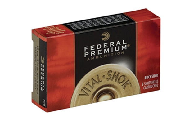 Picture of Federal Premium Vital-Shok Buckshot 12 Ga, 3-1/2 In, 00B, 18 Pellets, 1100 Fps, 5 Rounds, Boxed 029465028350 -