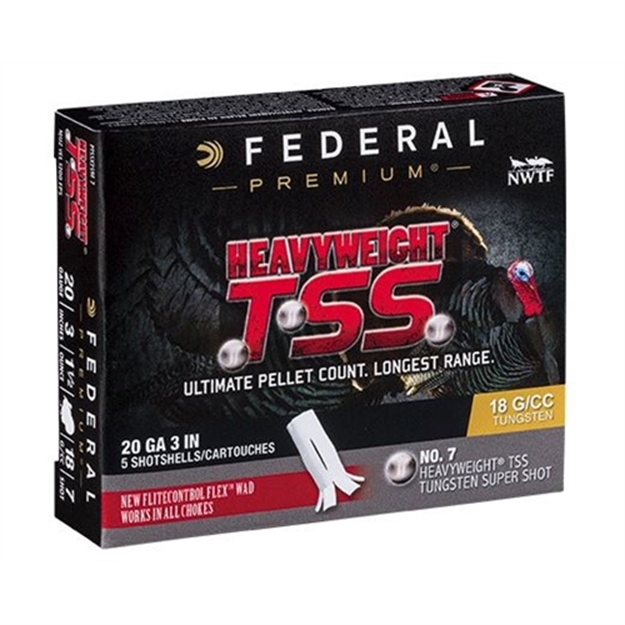 Picture of Federal Ptssx259f7 Premium Turkey Heavyweight Tss 20Gauge 3" 1 1/2Oz 7Shot 5 Per Box/50 Case PTSSX259F 7