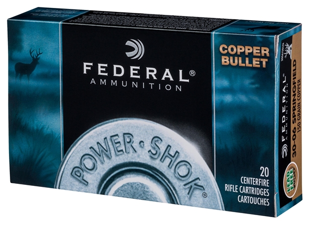 Picture of  Federal 3006150Lfa Power-Shok  30-06Springfield 150Gr Copper Hollow Point 20 Per Box/10 Case 604544617375