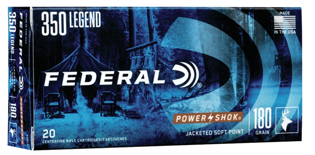 Picture of Federal Power-Shok Rifle Ammo, 350 Legend, 180 Grain, Straight Wall, 2325 Fps, 20 Round Box 350LA